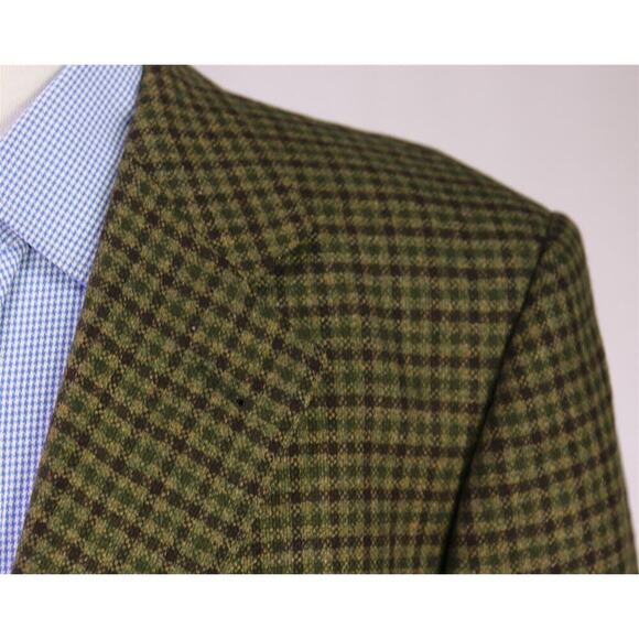 Eduard Dressler Green/Brown Knit Check 100% Cashmere by Zegna 3Btn Sportcoat 44R - Picture 4 of 11